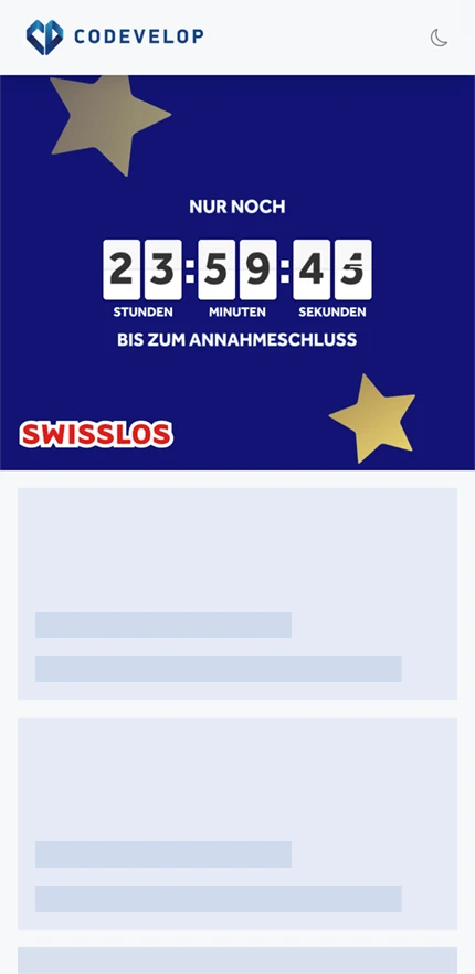 Dynamic Head Mobile Anzeige mit Animation von Euromillions