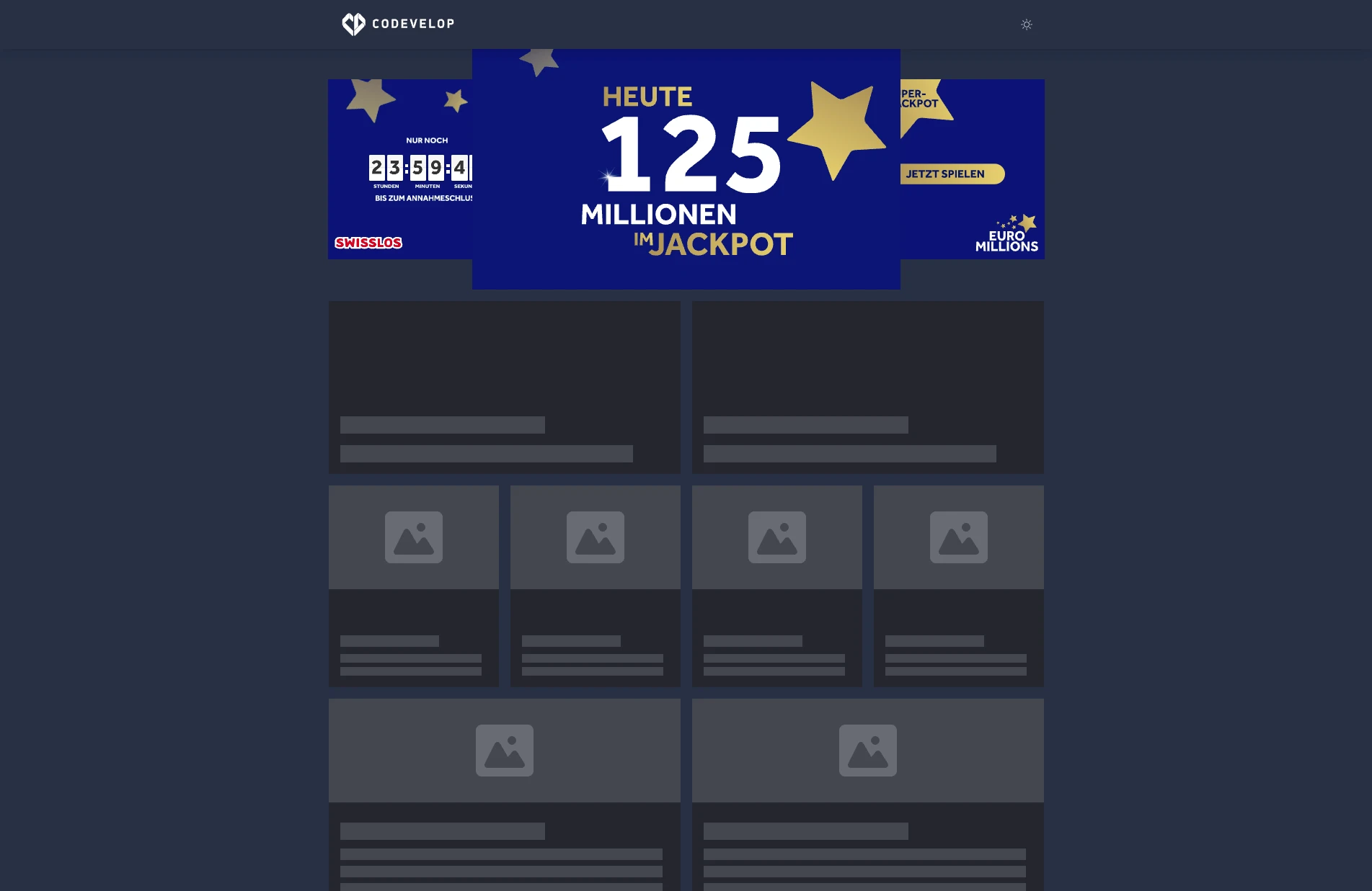 Dynamic Head Desktop mit Animation von Euromillions Jackpot Coutdown