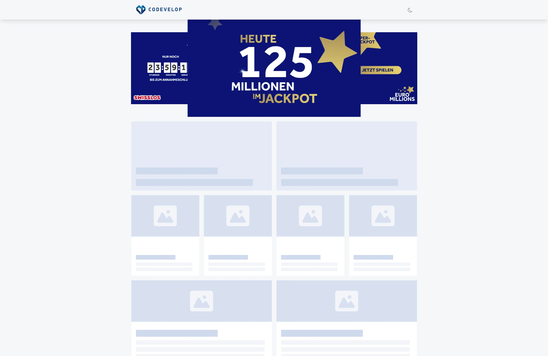 Dynamic Head Desktop mit Animation von Euromillions Jackpot Coutdown