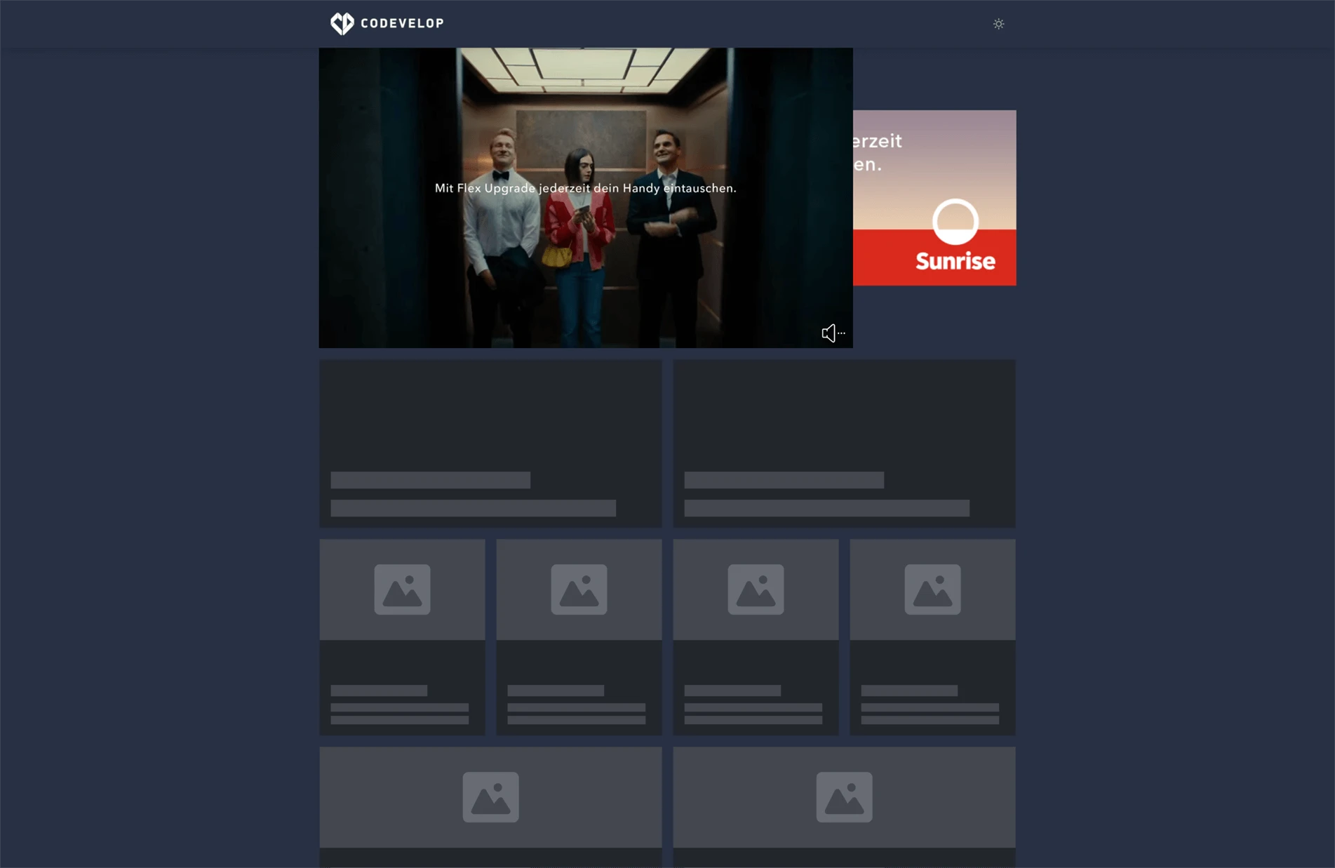 Dynamic Head Desktop mit Video von Sunrise